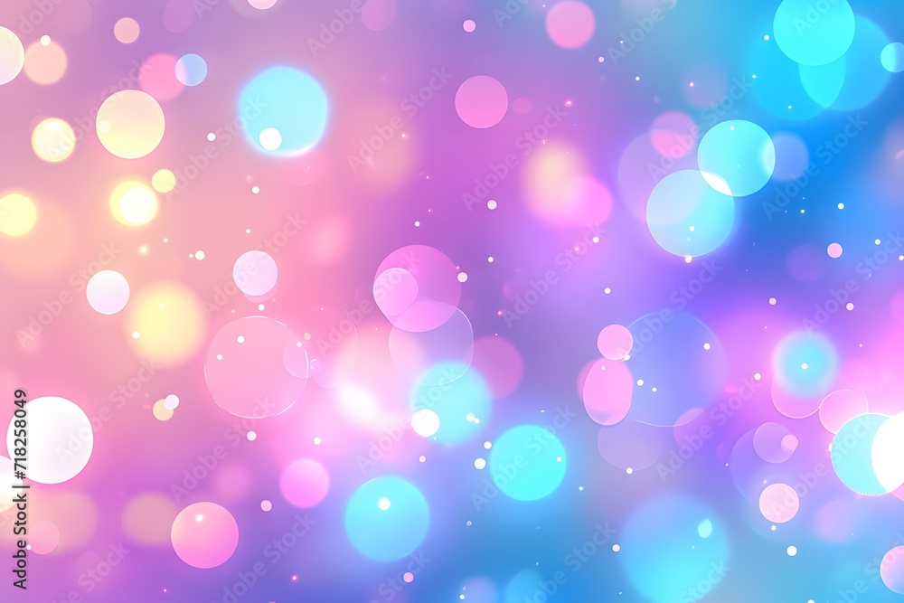Bokeh Light Purple Background in Light Pink and Teal Style
