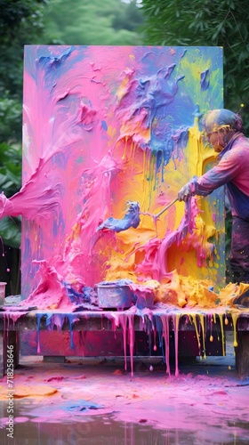 Splashes of paint for Holi in nature  © CREATIVE STOCK
