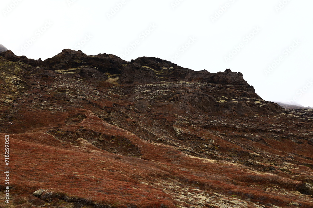 Fototapeta premium Reykjanesfólkvangur is a beautiful nature preserve in Iceland, filled with natural wonders, including geothermal pools, hot springs