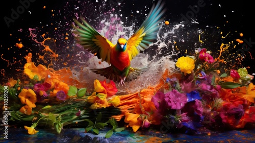 Splashes of paint for Holi in nature  © CREATIVE STOCK