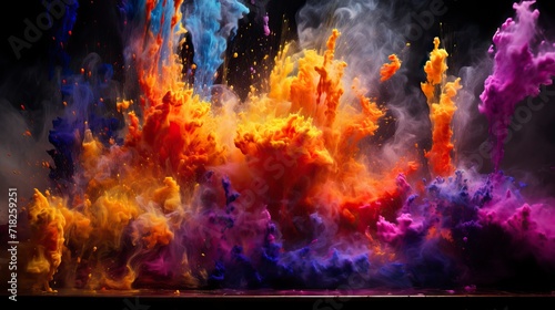 Splashes of paint for Holi in nature