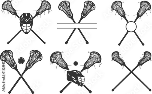 Lacrosse equipment silhouettes, Lacrosse silhouettes, Lacrosse bundle silhouettes, Lacrosse stick silhouettes, Lacrosse svg,  Lacrosse clipart. photo