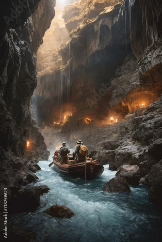 Boat adventure in a cave © GoDo7