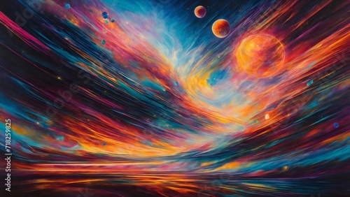 A Galactic Tapestry with vibrant hues and dynamic textures