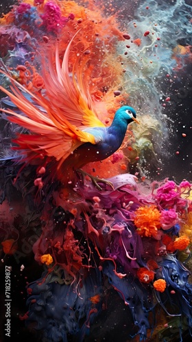 Splashes of paint for Holi in nature © CREATIVE STOCK