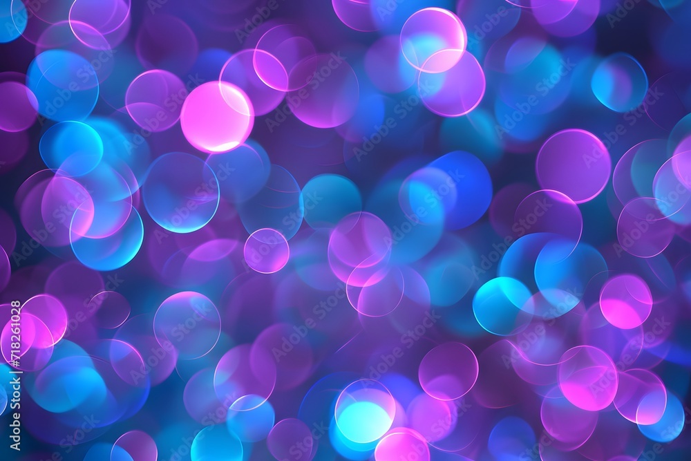 Blue and Purple Glowing Bokeh Circles Background Blue and Purple Glowing Bokeh Circles Background