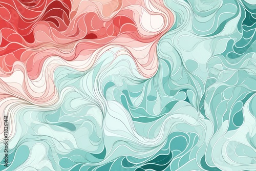 Organic patterns, Coral reefs patterns, white and aqua, vector image © Lukas