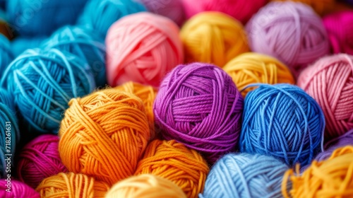 Colorful Assortment of Yarn Balls