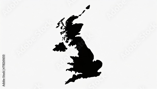 Canvas Print flat design great britain map silhouette icon