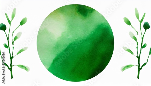 dark green watercolor circle