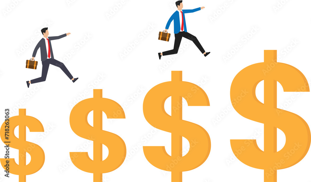 Growth earning investment and increasing income, bonus in career or success, financial business concept
Growth earning investment and increasing income, bonus in career or success, financial business concept