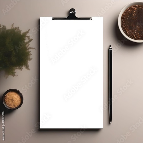 blank clipboard with pen photo