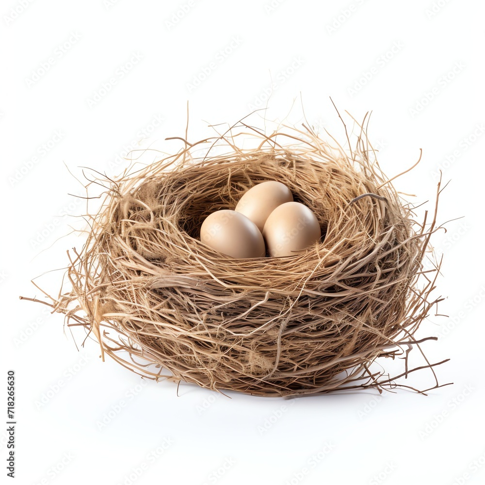 a nest, studio light , isolated on white background a nest, studio light , isolated on white background