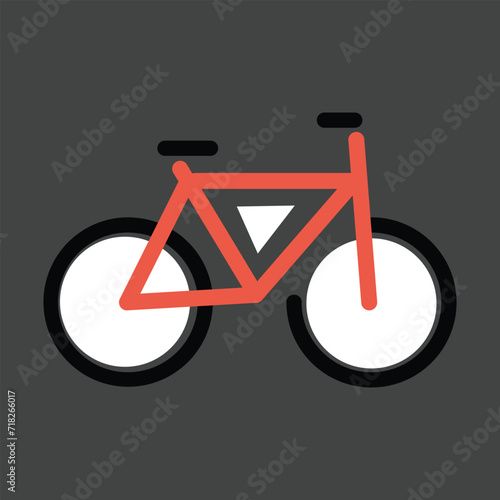 Bicycle vector icon. Isolated bike sign emoji, transport sport design.