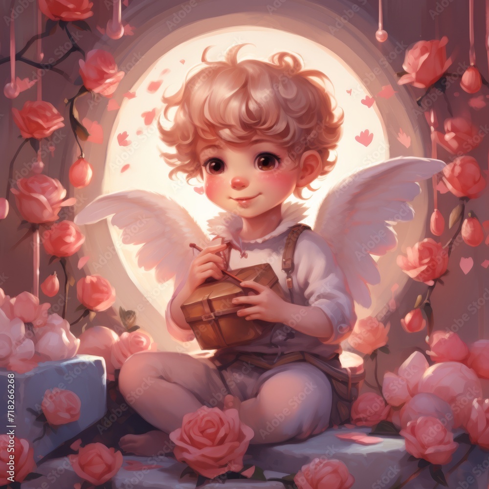 An enchanting illustration of Cupid, the mischievous cherub
An enchanting illustration of Cupid, the mischievous cherub