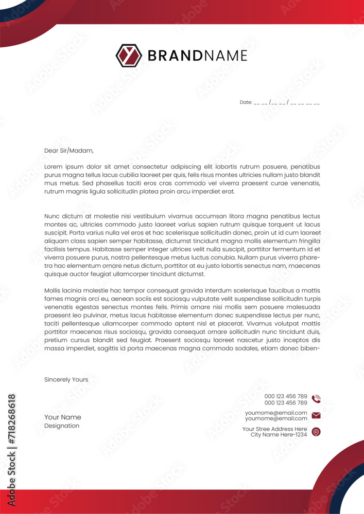 Business and corporate vector letterhead design template