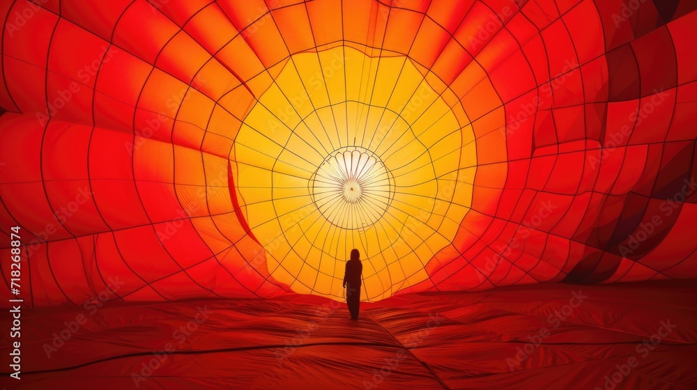 Fototapeta premium Inside the Glow of a Hot Air Balloon