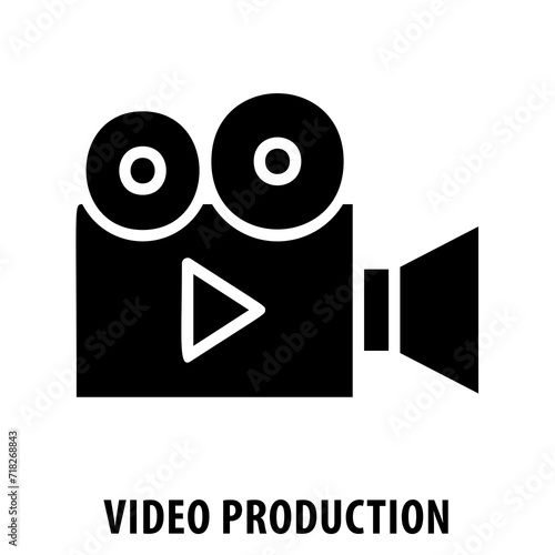 Video production, filmmaking, video creation, movie making, Video Production icon, film industry, videography, cinematography, video editing, multimedia production, visual storytelling, film reel