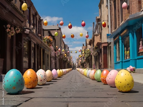 easter eggs in the street