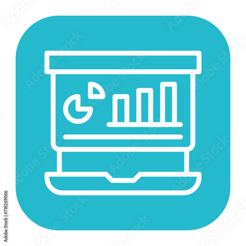 Laptop Presentation Icon of Work from Home iconset.