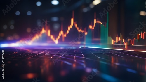 Business graph or chart stock market or forex trading graph in graphic concept suitable for financial investment or Economic trends business. Generative AI