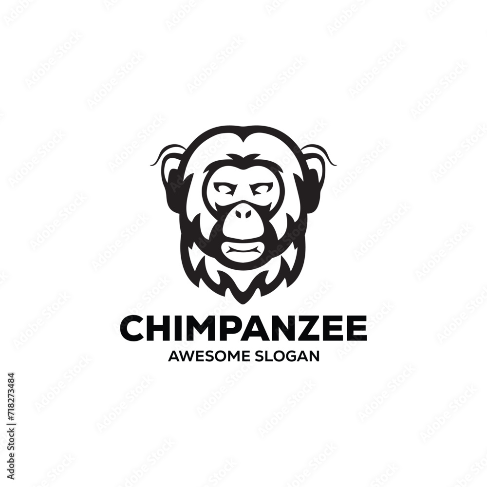  vector monkey simple mascot logo design illustration