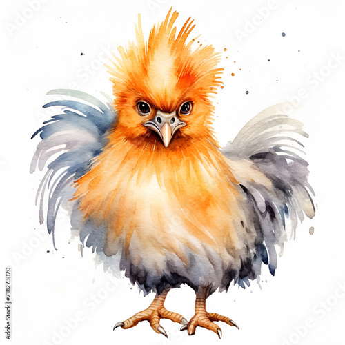 Beautiful Hen Watercolor Clipart, Perfect Chicken Design for Your Project and Creations, Ai Generative