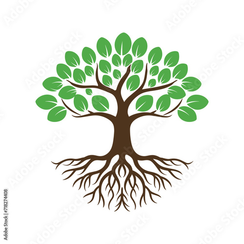 Tree with roots vector illustration