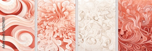 Coral reefs patterns, white and peach © Adele