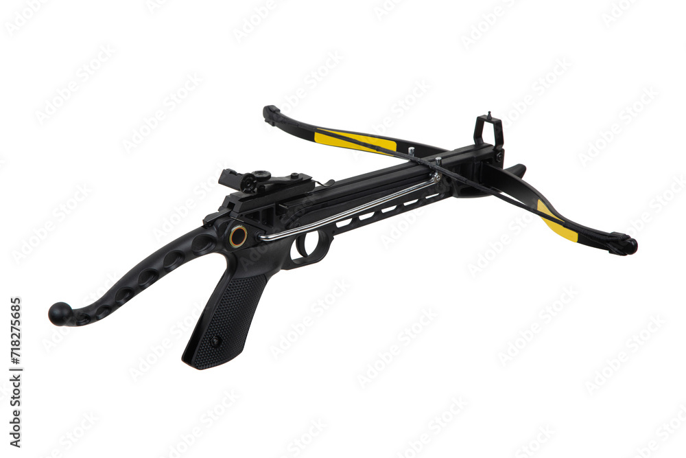 Modern crossbow isolate on a white back. Quiet weapon for hunting and sports. Modern crossbow isolate on a white back. Quiet weapon for hunting and sports.
