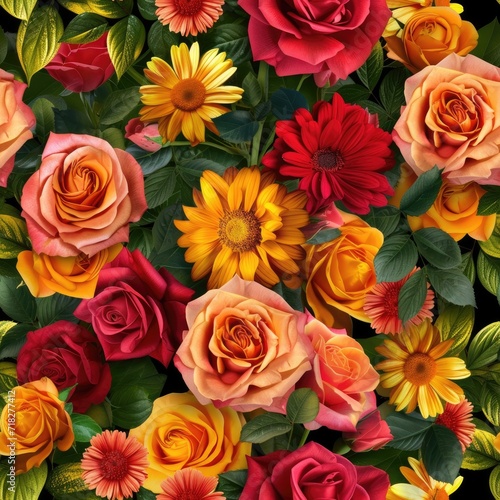 Colorful seamless floral pattern © Suzy
