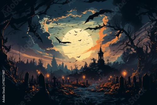 Dark night halloween artwork illustration photo