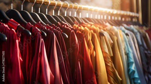 Wallpaper Mural Robe de soirée, tenues élégantes sur des portants et cintres. Vêtement, luxe, haute couture. Magasin, habits, mode. Pour conception et création graphique. Torontodigital.ca