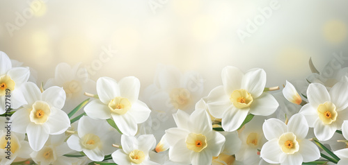 White spring daffodils for wallpaper or background 001 © Sharon
