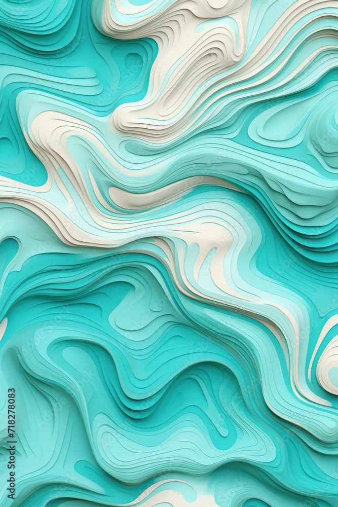 Coral reefs pattern white and teal