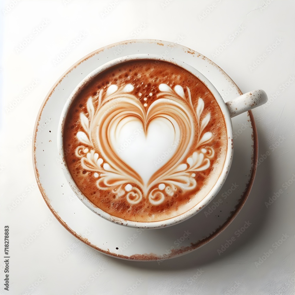 Hot coffee cappuccino latte art Hot coffee cappuccino latte art