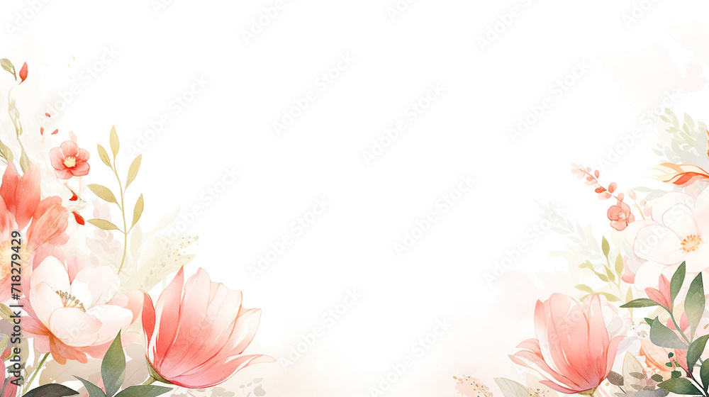 Soft Floral Harmony: Watercolor Botanical Illustration Background