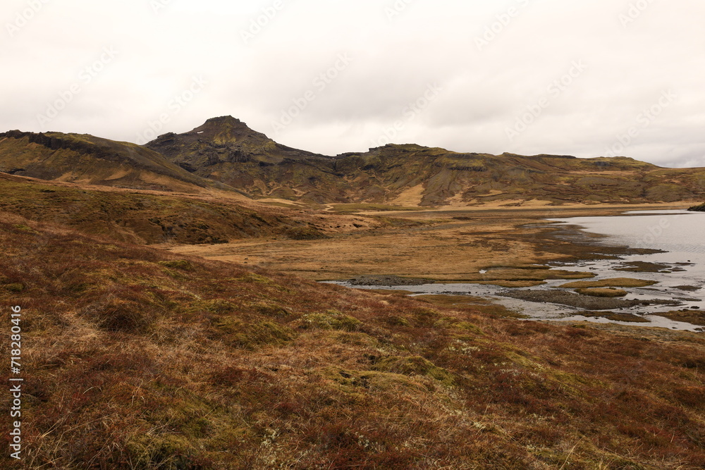 Fototapeta premium Selvallavatn is a volcanic lake located in the Snaefellsnes peninsula, Iceland