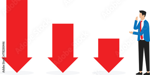 Stock market decline in crisis or bubble burst, investment or economic recession, career dead end or financial risk concept
