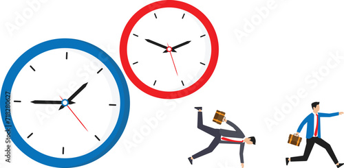 Run out of time and work deadline, time countdown or time management concept
