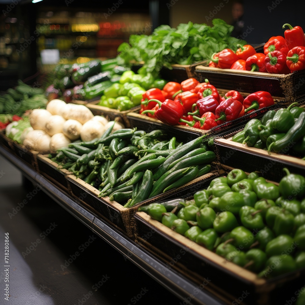 A photo of Vegetable section in the department store Generative AI