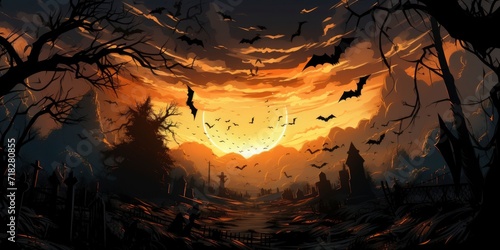Dark night halloween artwork illustration © talkative.studio