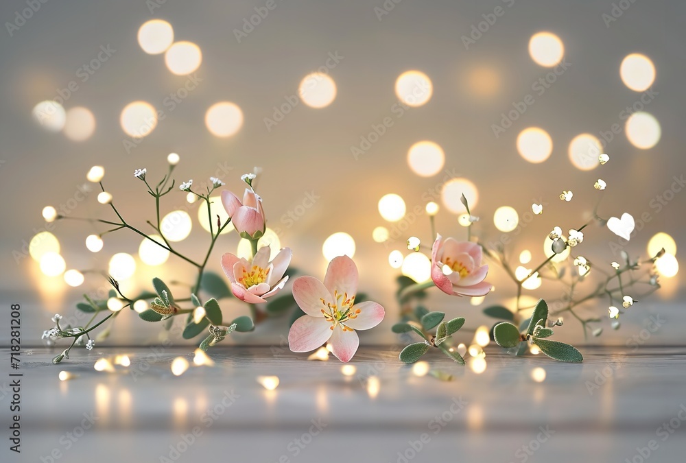  Flowery Table Background on a Wooden Table with