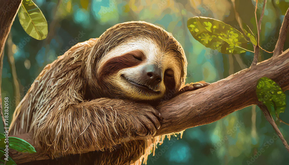 Naklejka premium Cute animals chilling – sloth