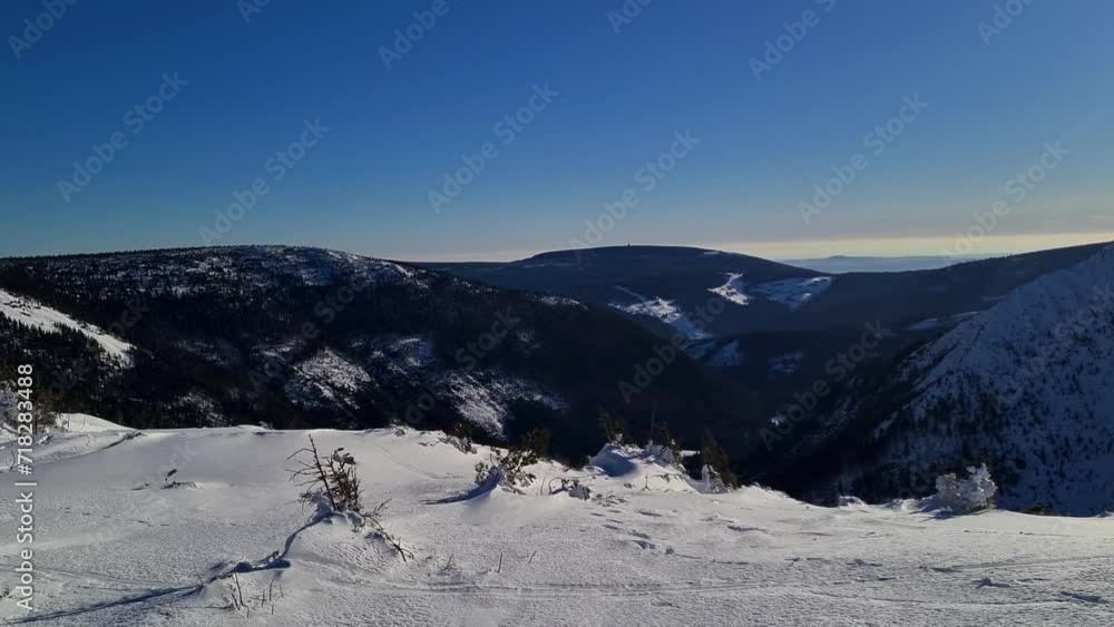 Beautiful view of winter mountain landscape, the Giant mountains. Beautiful view of winter mountain landscape, the Giant mountains.