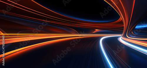 Abstract rays, futuristic road