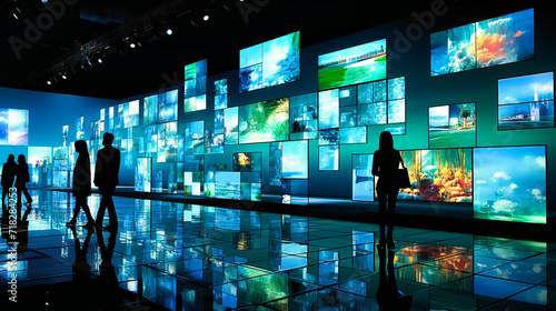 Modern Entertainment Show with Vibrant Lights, Interactive Technology, and Creative Design