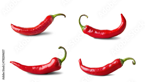 red chili or chilli cayenne pepper isolated on transparent  background photo