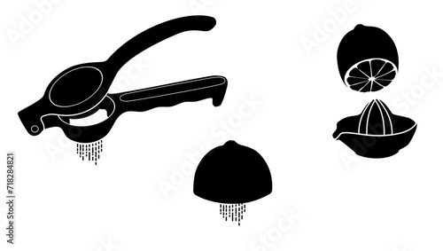 lemon squeezer emblem, black, isolated silhouette