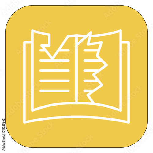Teared Book Icon of Library iconset.